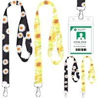 Cordón de Girasol con Portatarjeta- BESTZY Correas de Cuello de Girasoles Portatarjetas Transparente Porta Credencial…